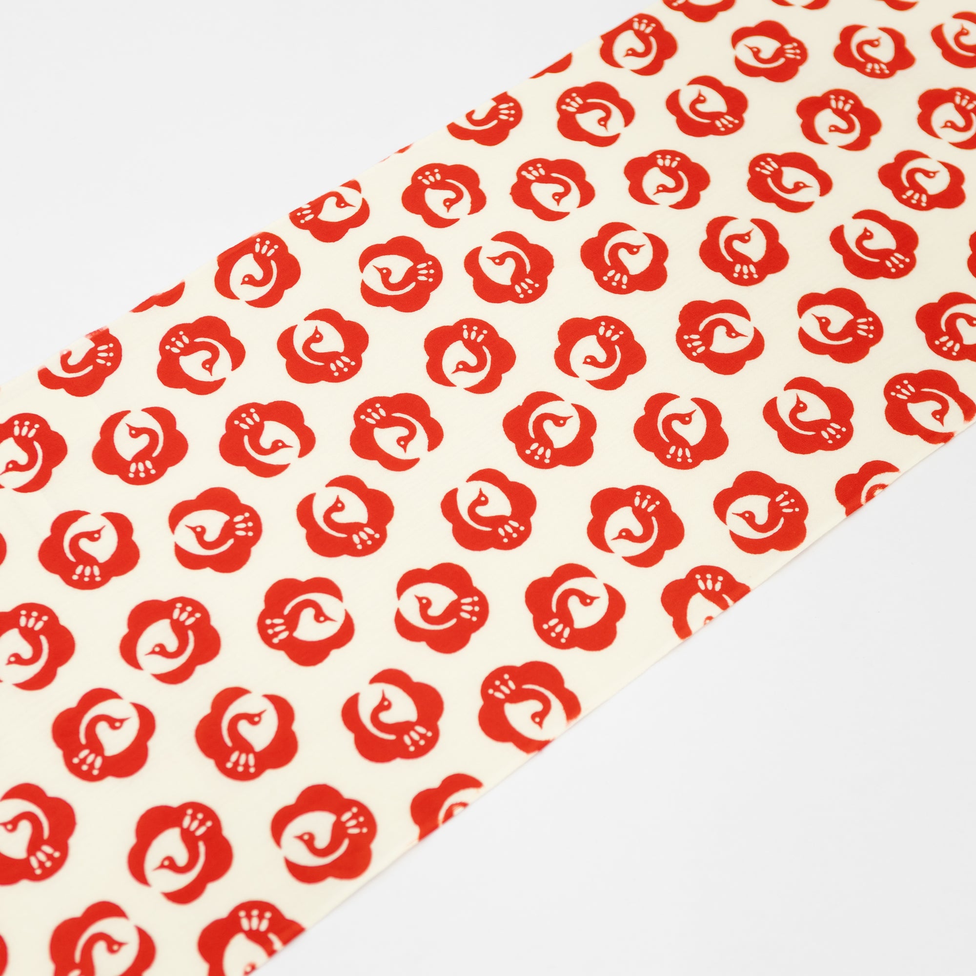 Tenugui - Crane and Plum