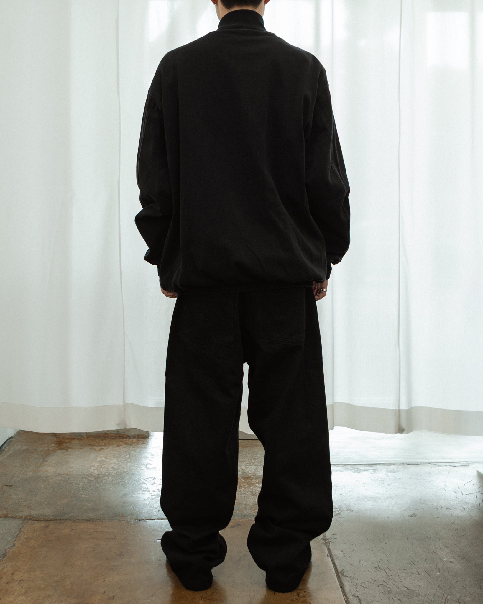 comoli ジャケット 2.28 SAT BLACK DRILL ZIP JACKET CASHMERE WASHI COMOLI KNIT