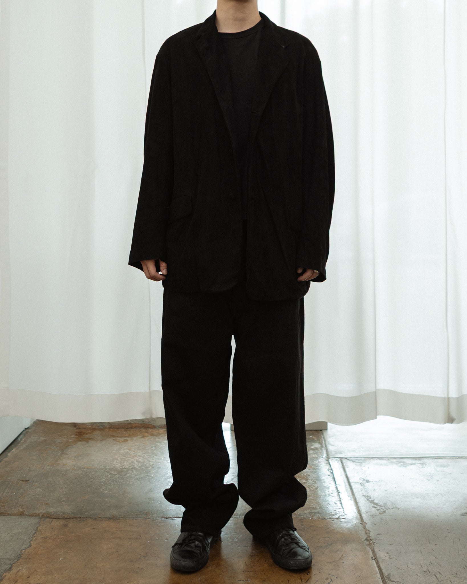 COMOLI ” COMOLI BLAZER “ size 2 COMOLI Black Suede Jacket – tortoise general store