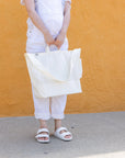 ANUNFOLD Side Pocket Tote Bag - White | Tortoise General Store