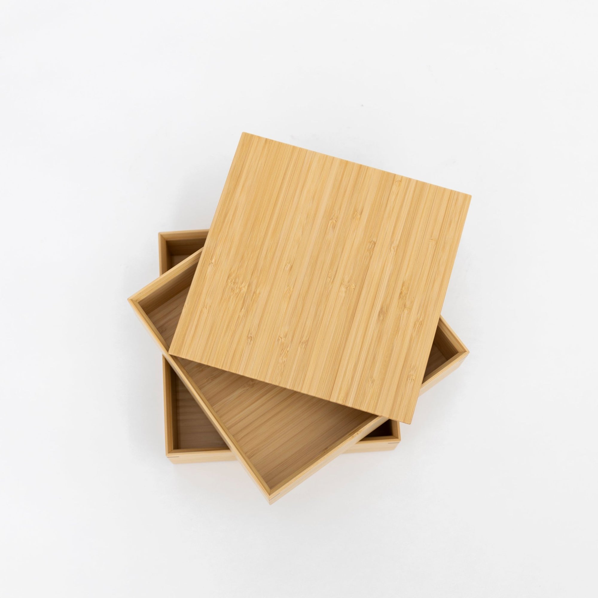 Kosuga Bamboo Tiered Square Lunch Box Set | Tortoise General Store