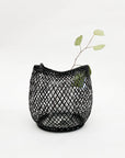 Kosuga Flower Basket Black - tortoise general store, hand woven bamboo flower basket, oboro basket