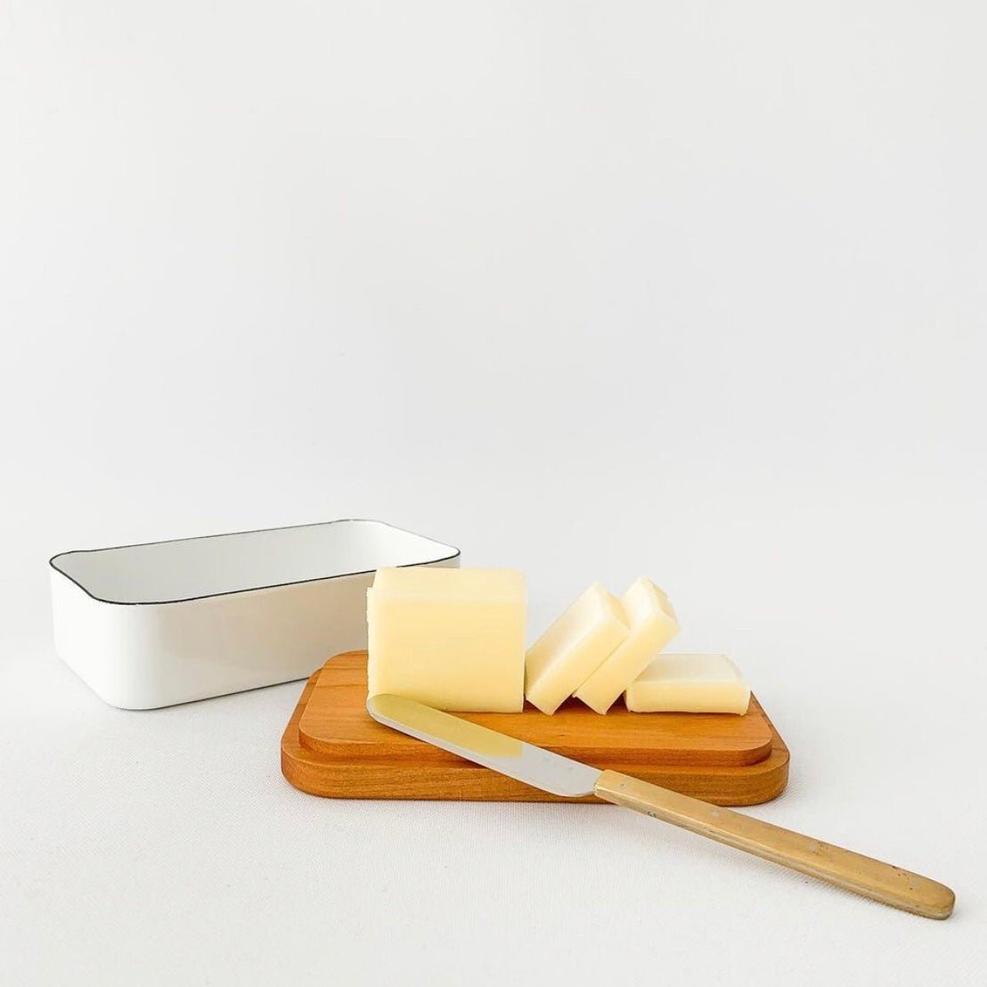 Noda Horo Enamel Butter Case with Wood Lid | Tortoise General Store