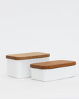 Noda Horo Enamel Butter Case with Wood Lid | Tortoise General Store