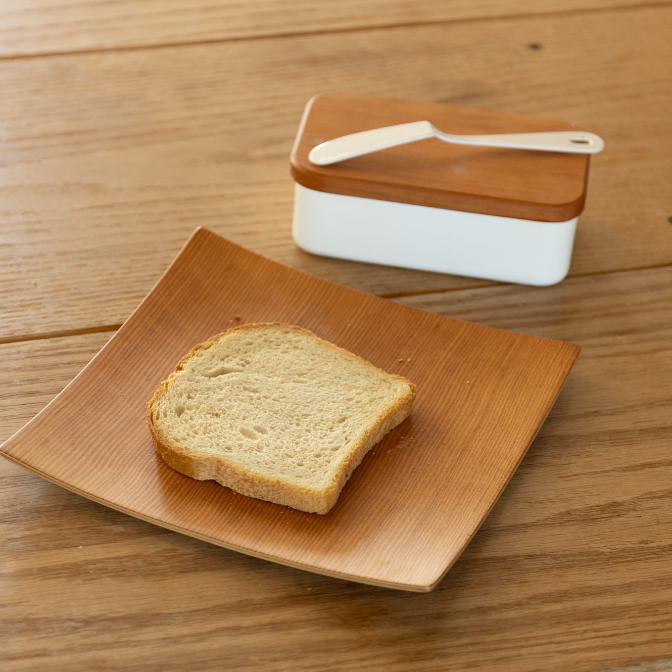 Orange Pine Natural Plywood Square Dish | Tortoise General Store