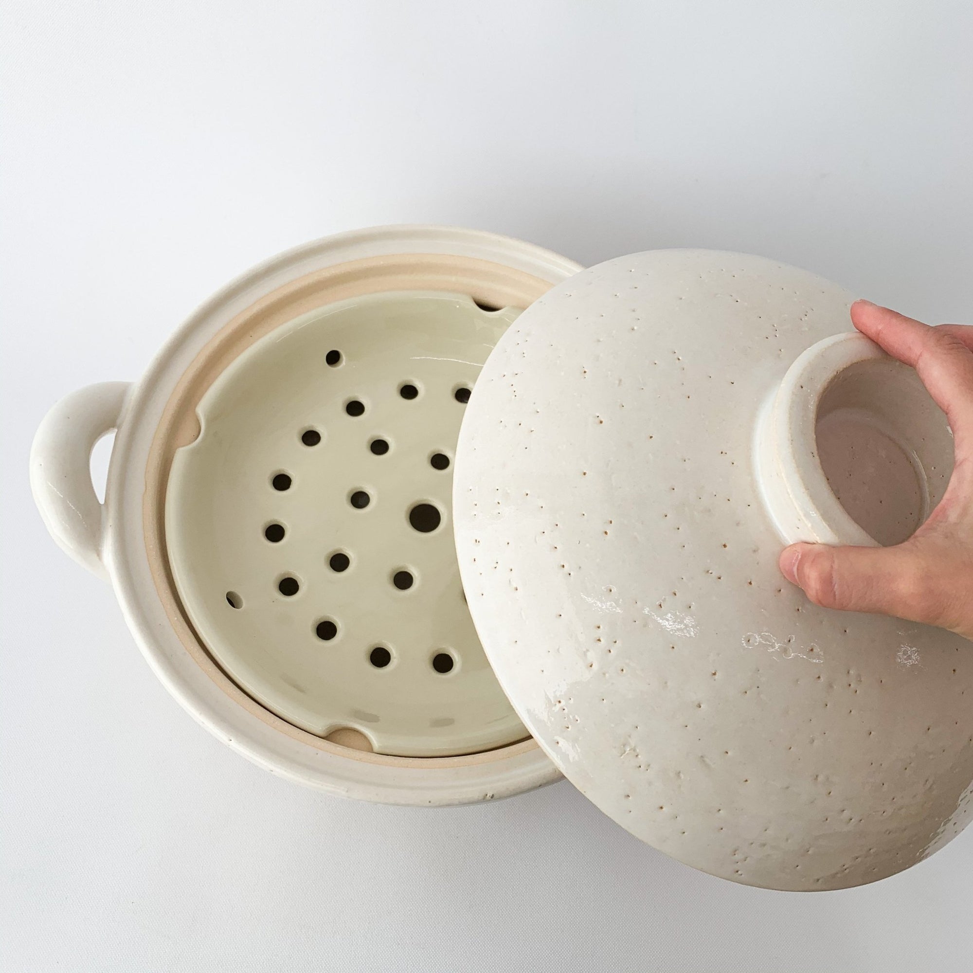 Steamer Donabe - Large White (ZW-19) - tortoise general store