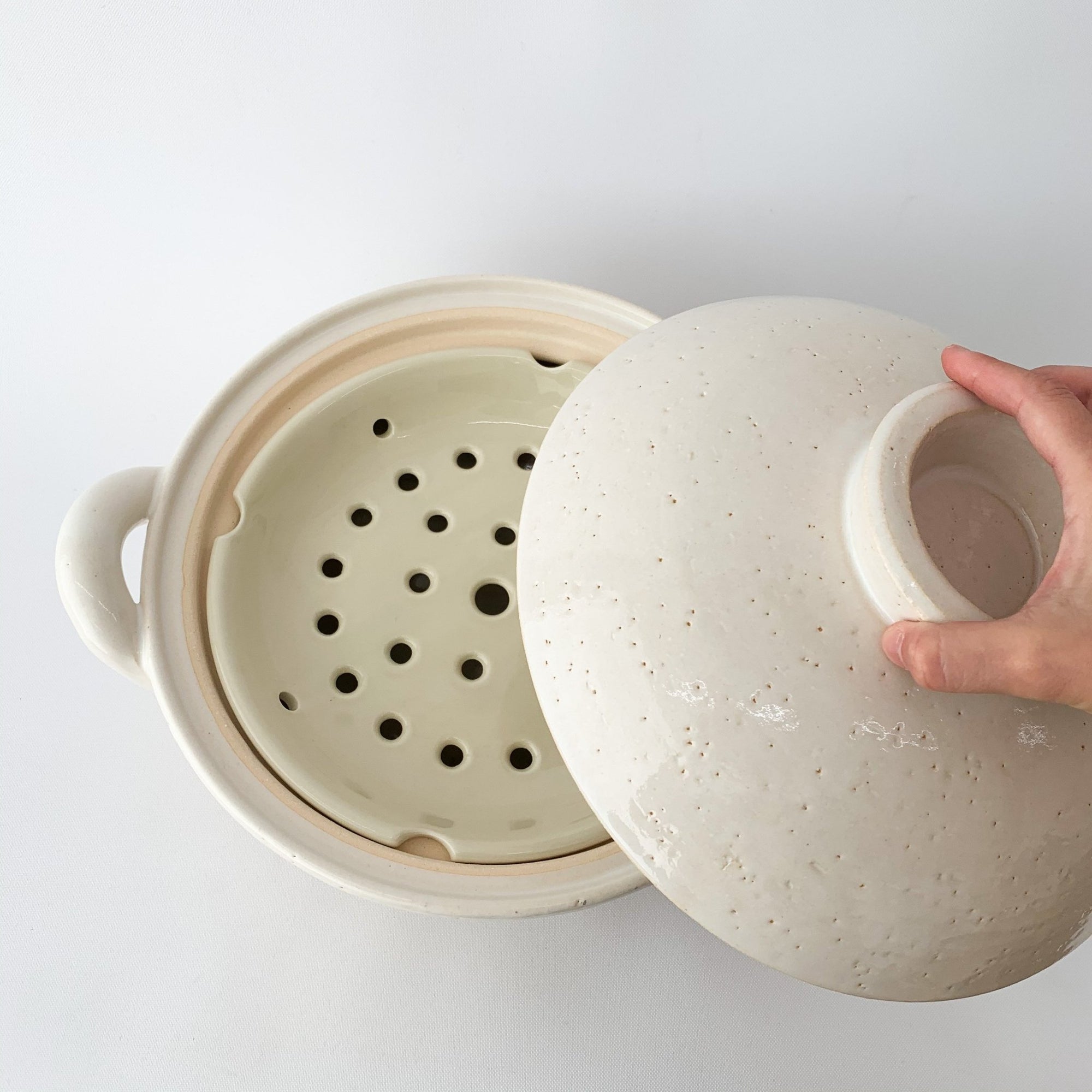 Steamer Donabe - Large White (ZW-19) - tortoise general store