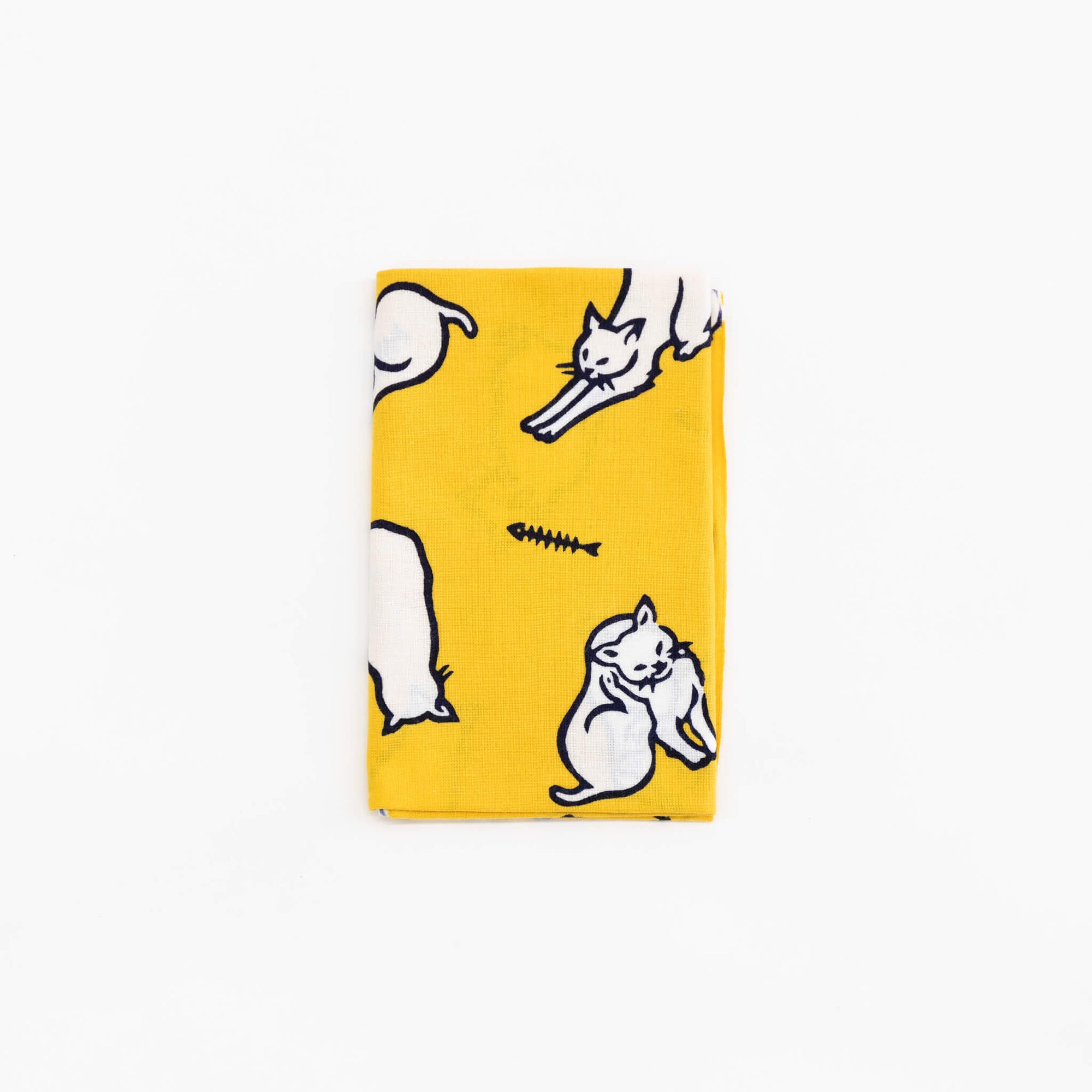 Tenugui - Cats on Yellow | Tortoise General Store