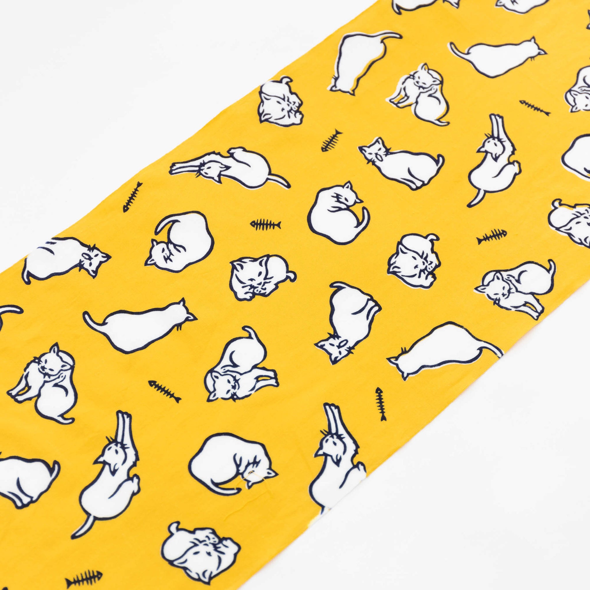 Tenugui - Cats on Yellow | Tortoise General Store