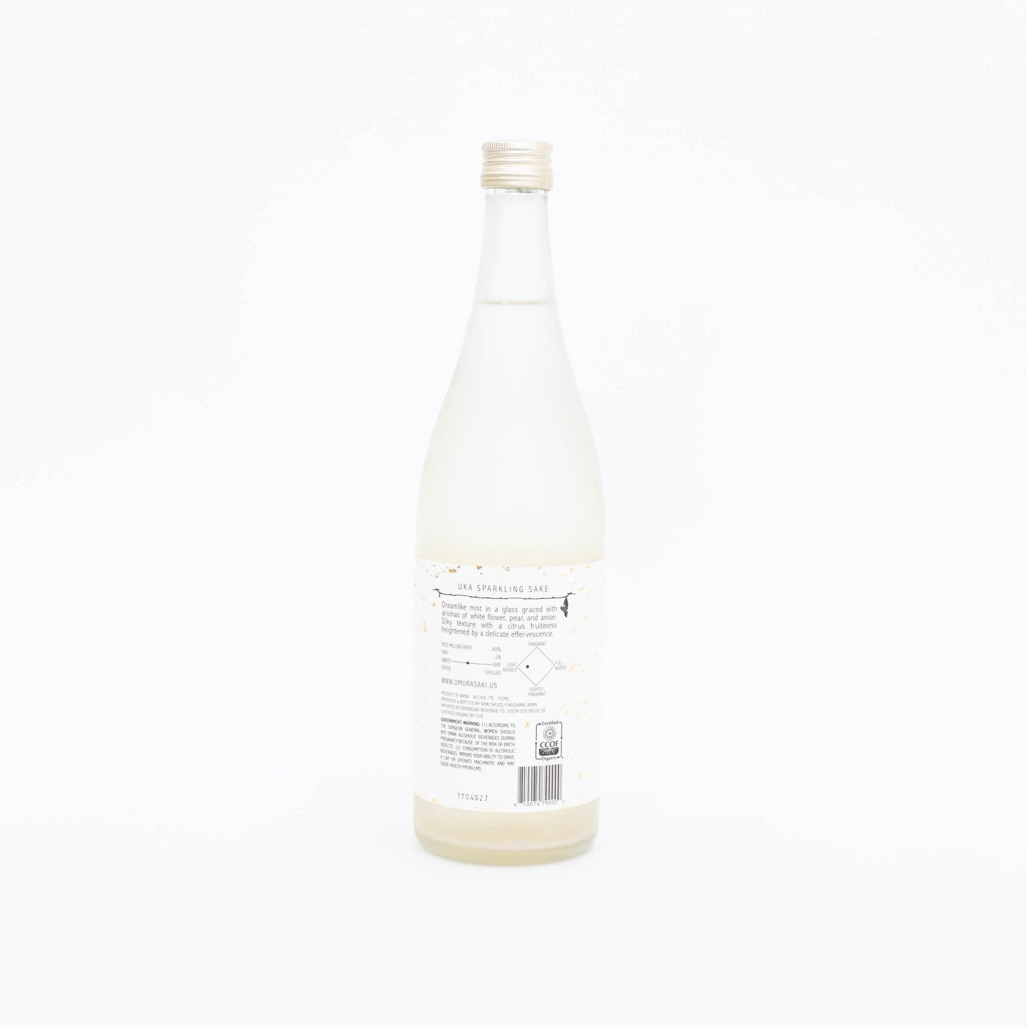 Uka &#39;Sparkling Sake&#39; Organic Junmai Daiginjo | Tortoise General Store