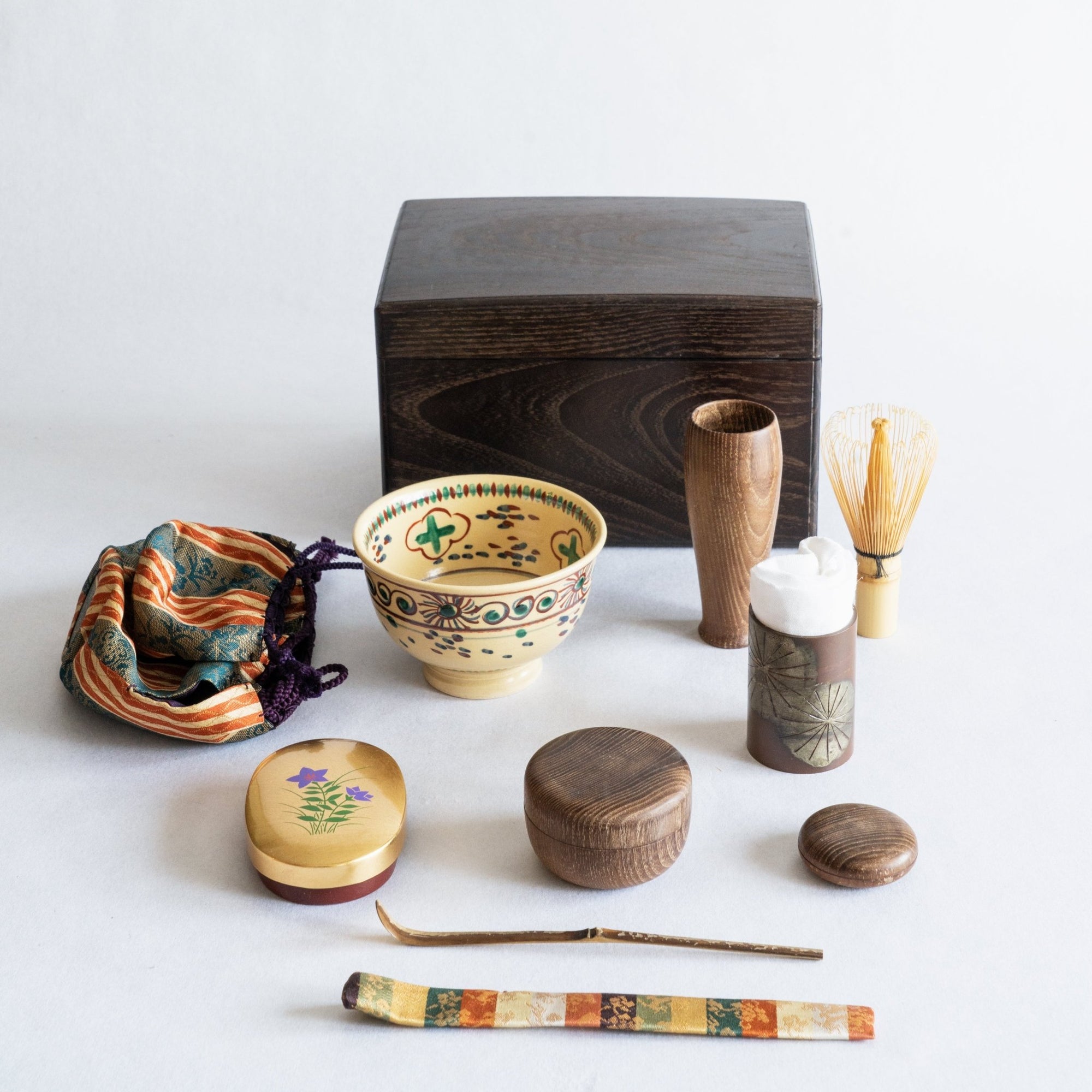 Chabako No.7 - Kotobuki Tea Bowl Rikyu Mulberry Wood Tea Box | Tortoise General Store