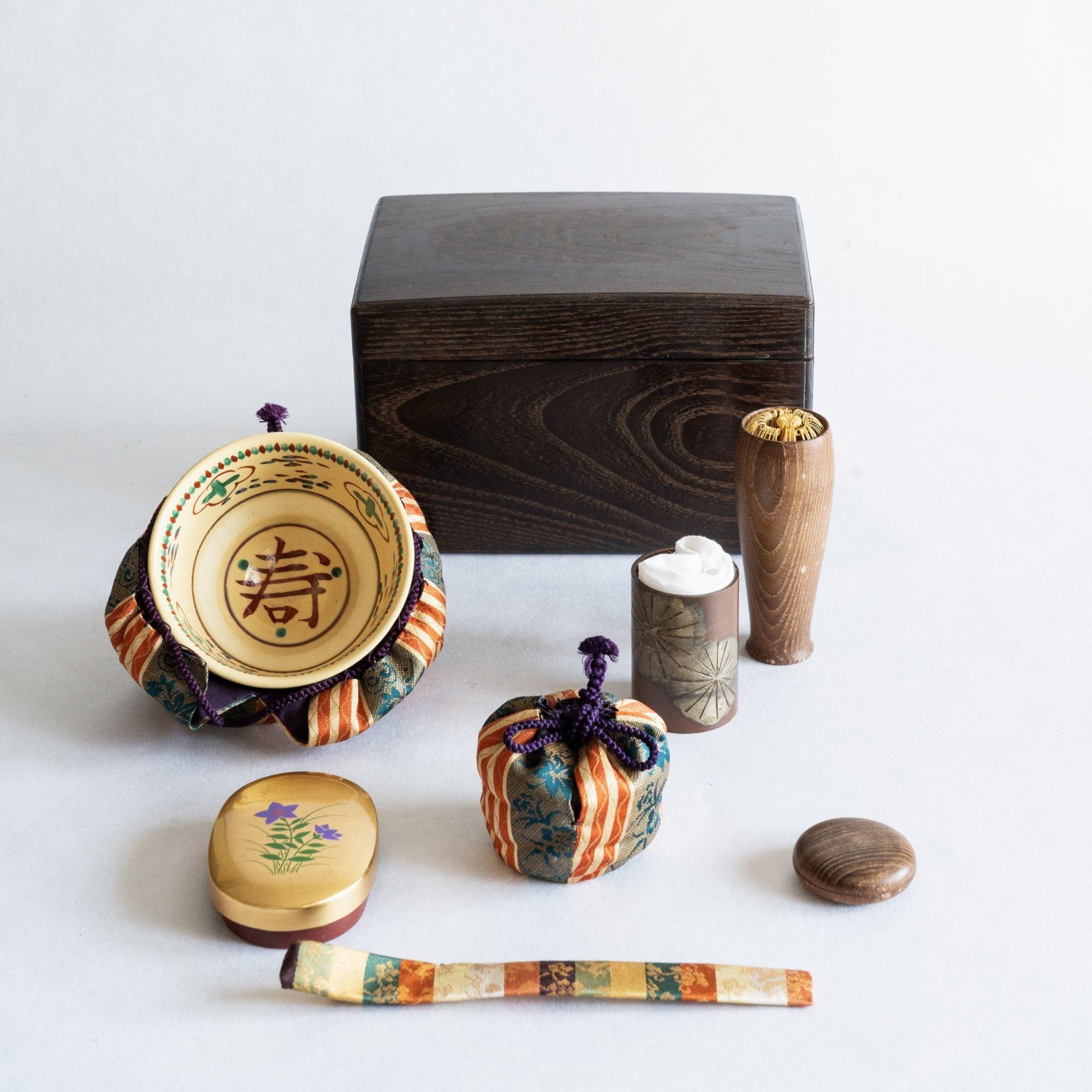Chabako No.7 - Kotobuki Tea Bowl Rikyu Mulberry Wood Tea Box | Tortoise General Store