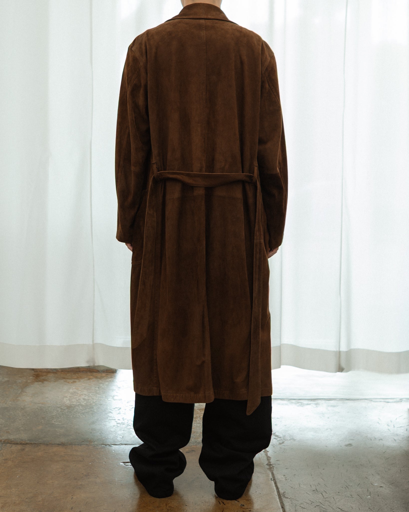 Comoli Brown Suede Robe Coat | Tortoise General Store