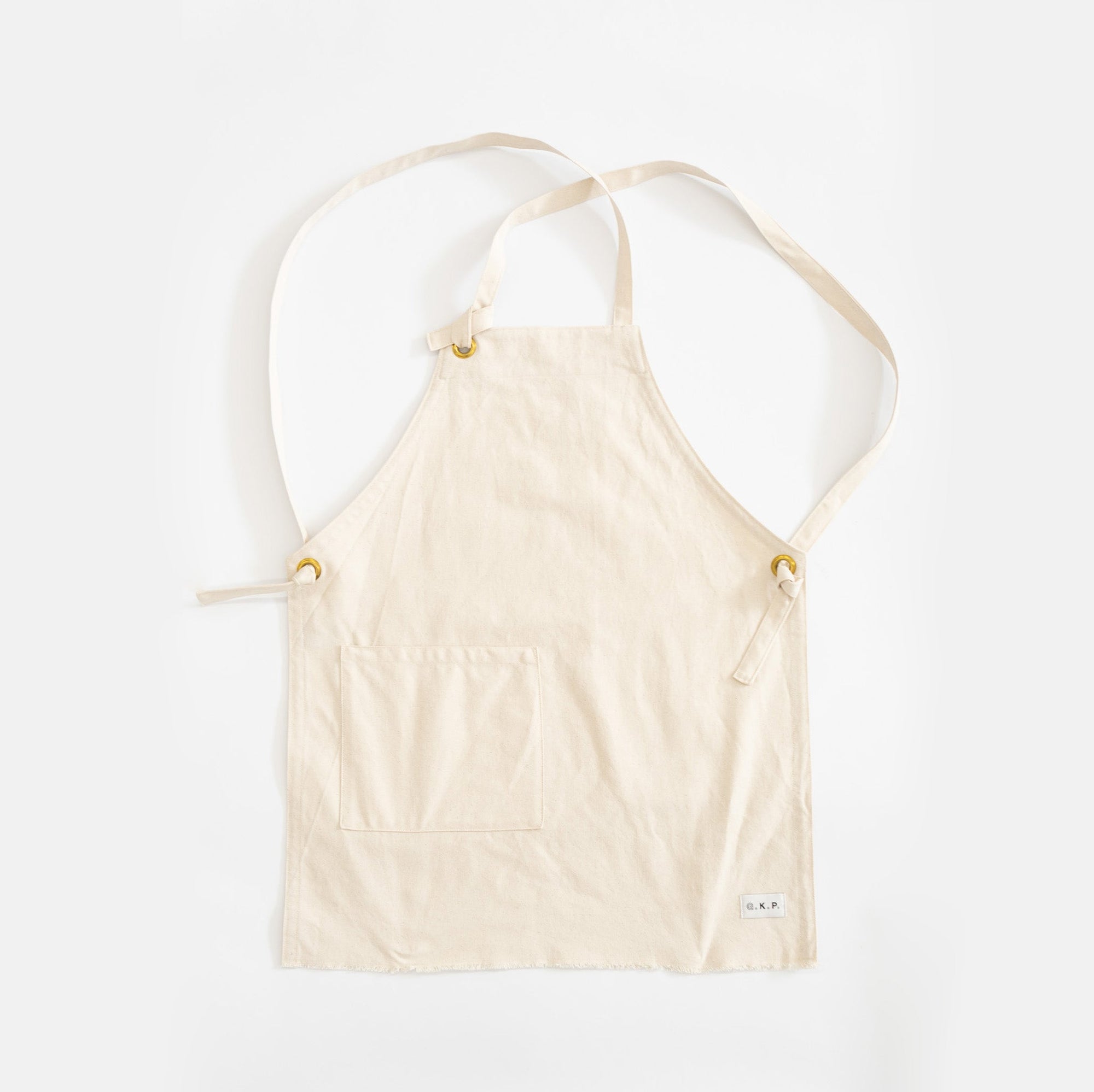 G.K.P Shorter Slip - On Style Apron with fringe finish : Organic Cotton | Tortoise General Store