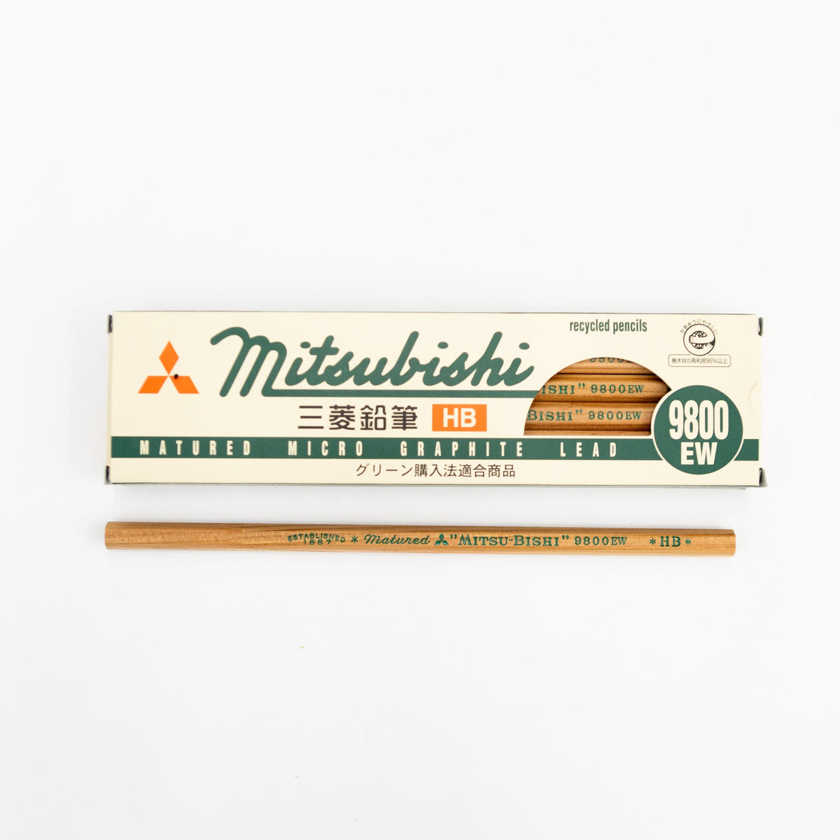 Mitsubishi Recycled Pencil HB 12PCS | Tortoise General Store
