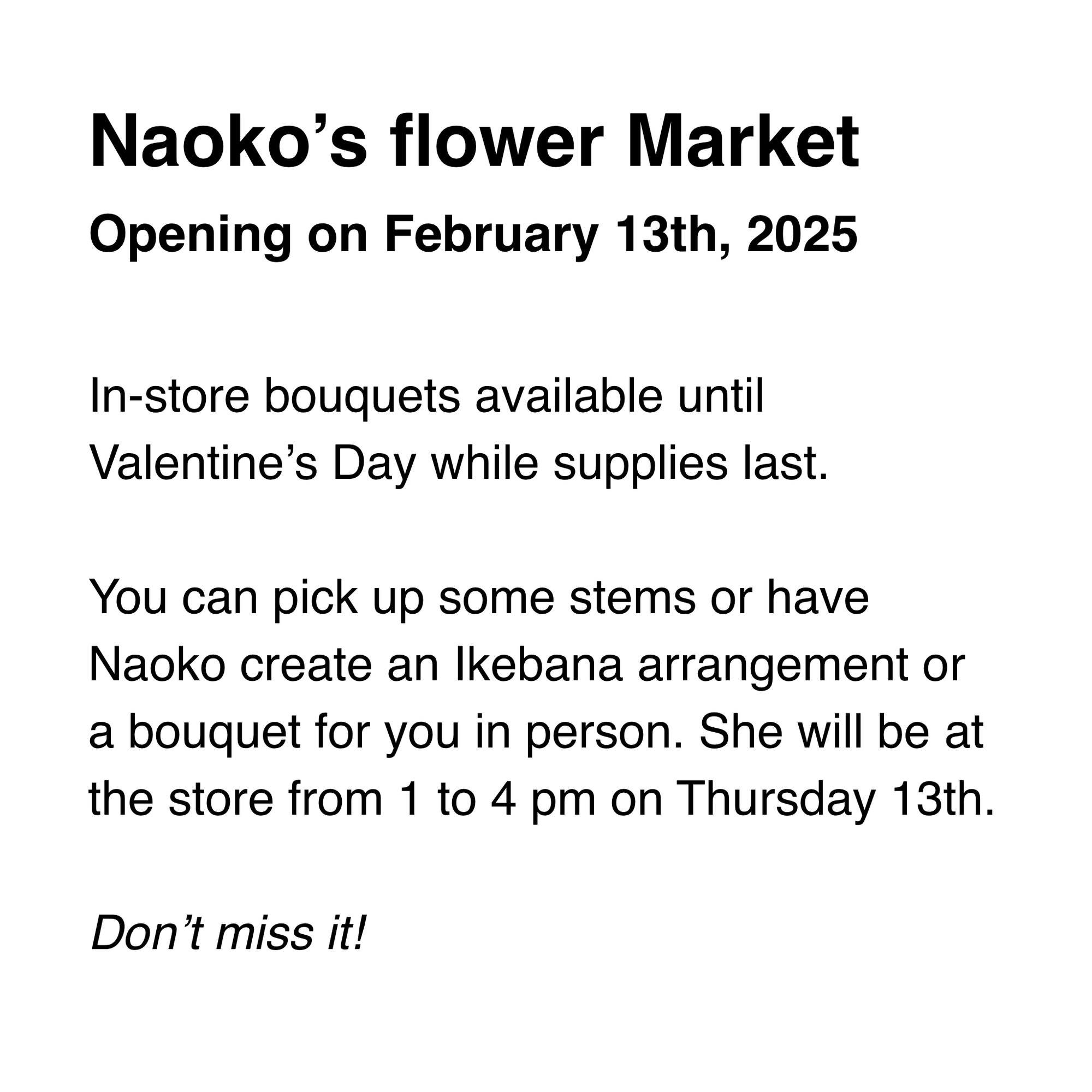 Pre - Order: Bouquets for Valentine&#39;s Day 2025 by Naoko Zaima | Tortoise General Store