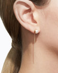 Shihara Half Pearl Chain Earring 45° | Tortoise General Store