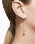 Shihara Half Pearl Chain Earring 90° | Tortoise General Store
