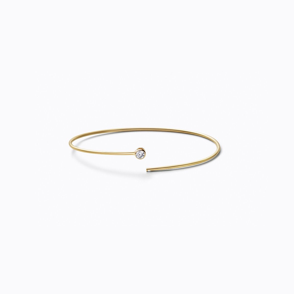 Shihara 18kt yellow gold One-Stone 01 diamond single hoop earring