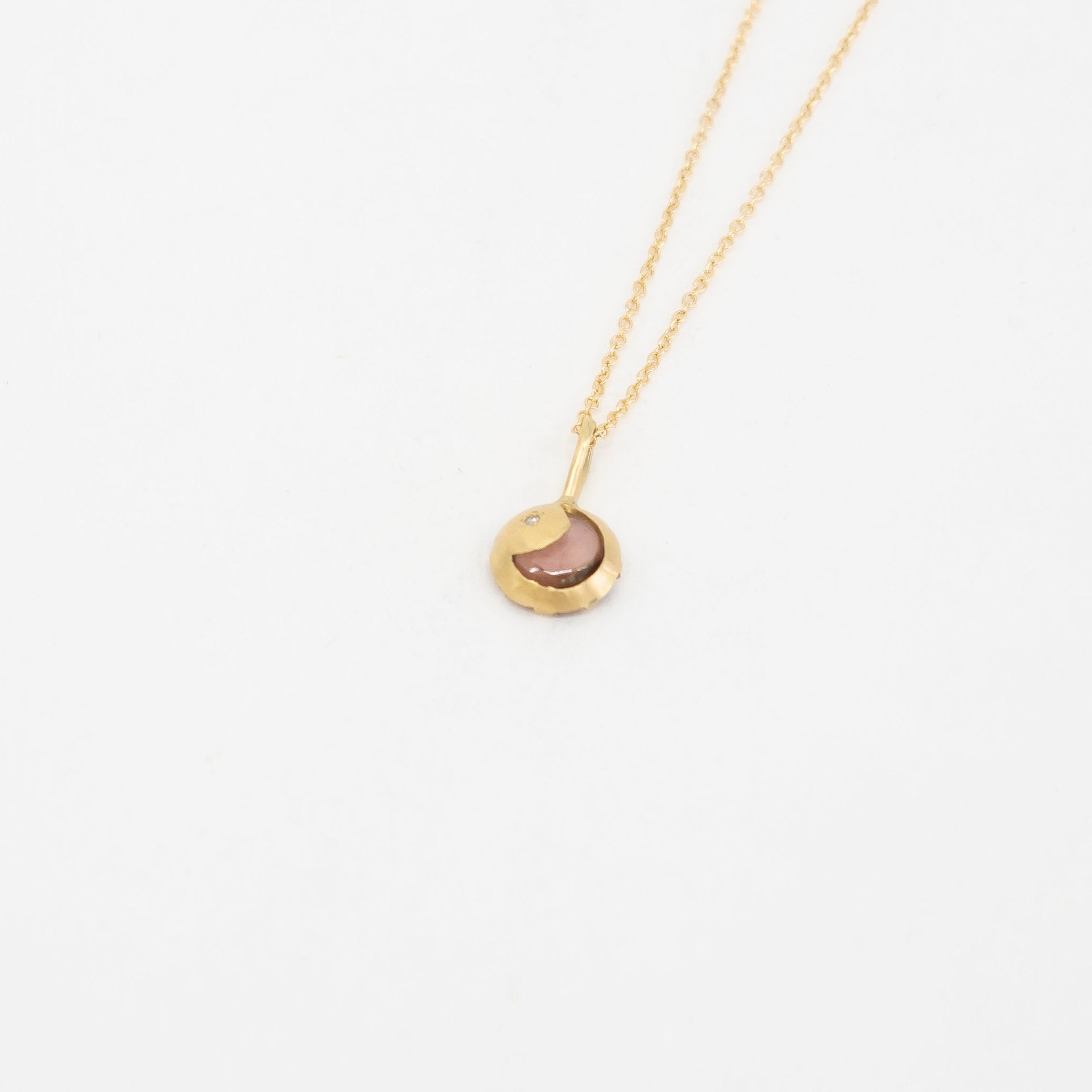 Black Barc Moon Necklace No. 14 (Pink and Green Tourmaline) | Tortoise General Store