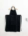 Black Bibbed Apron by Hakui (Hakui 6803-9) - tortoise general store