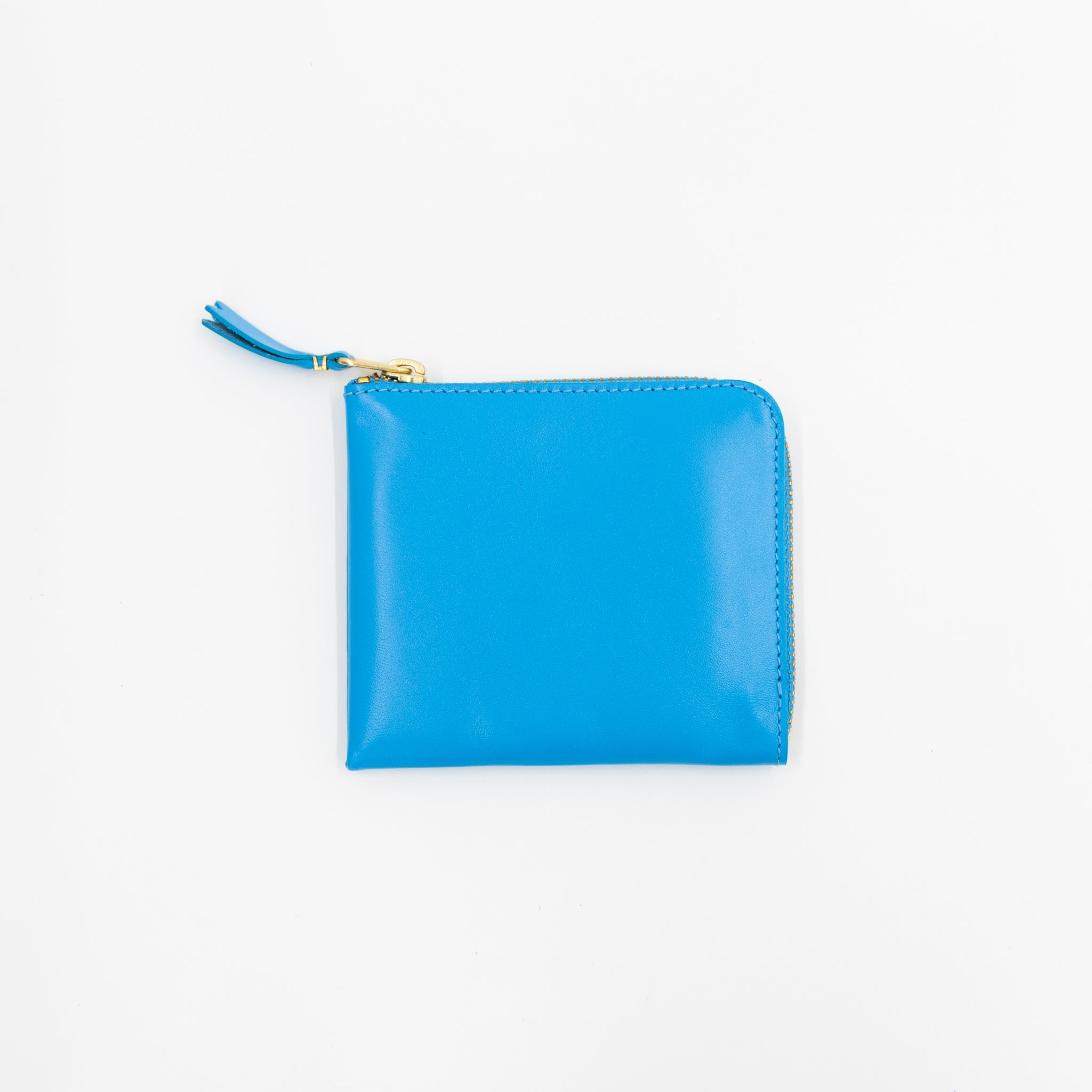Blue Leather Zip Wallet