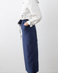 Hakui Long Waist Apron - Blue - tortoise general store