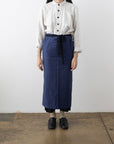 Hakui Long Waist Apron - Blue - tortoise general store