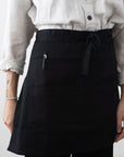 Hakui Short Waist Apron - Black - tortoise general store