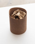 Irose "Plywood" Leather Trash Bin - tortoise general store