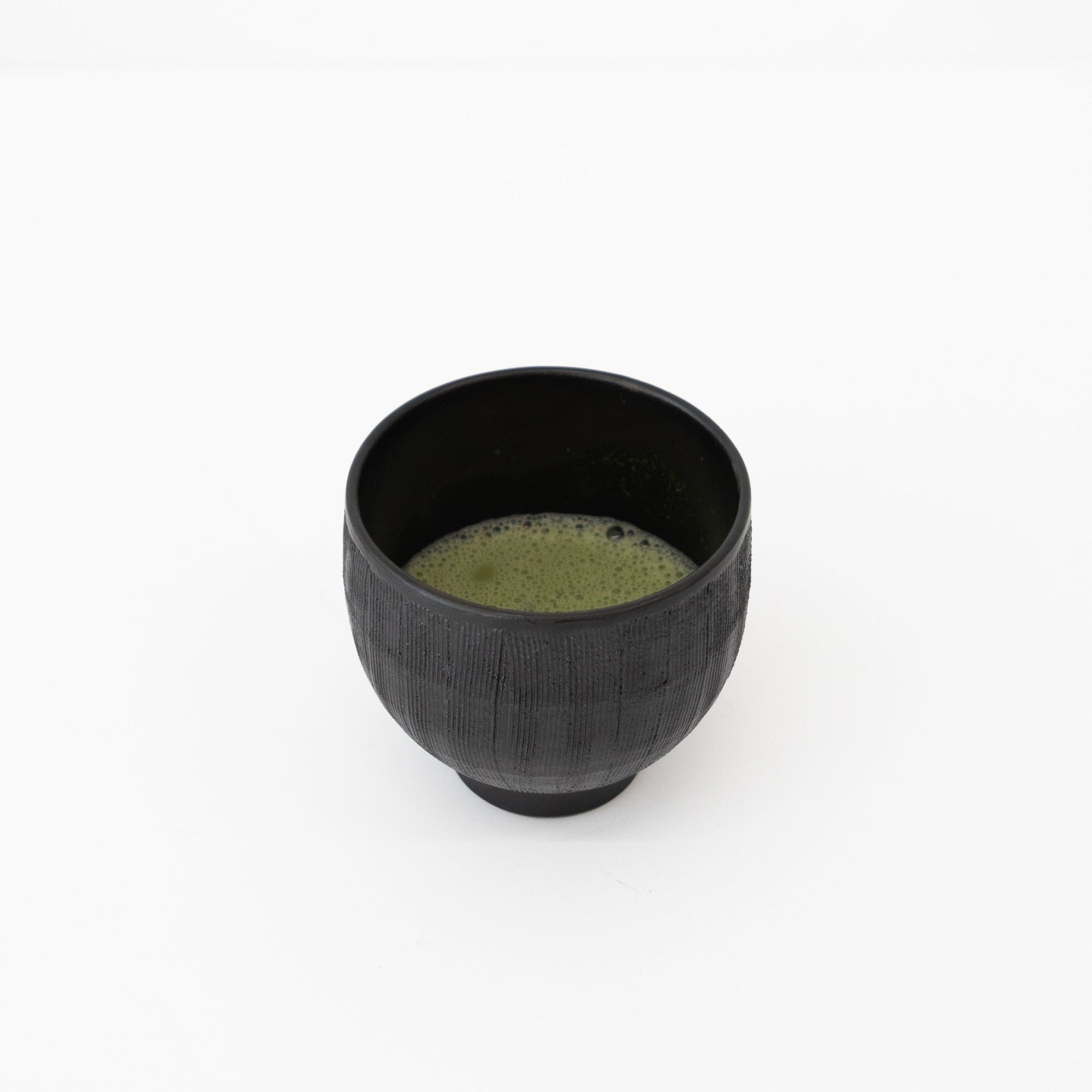 Matcha Bowl in Glass – Patterned Orange – Renée Voltaire Matcha Bowl in Glass – Patterned Orange – Renée Voltaire