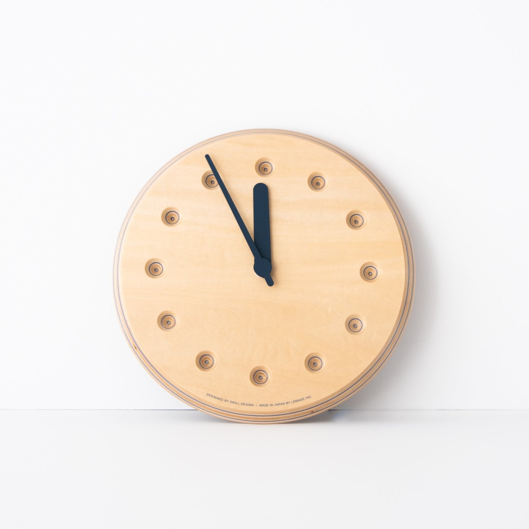 Lemnos Paper-Wood Dot Clock Navy DRL19 - tortoise general store