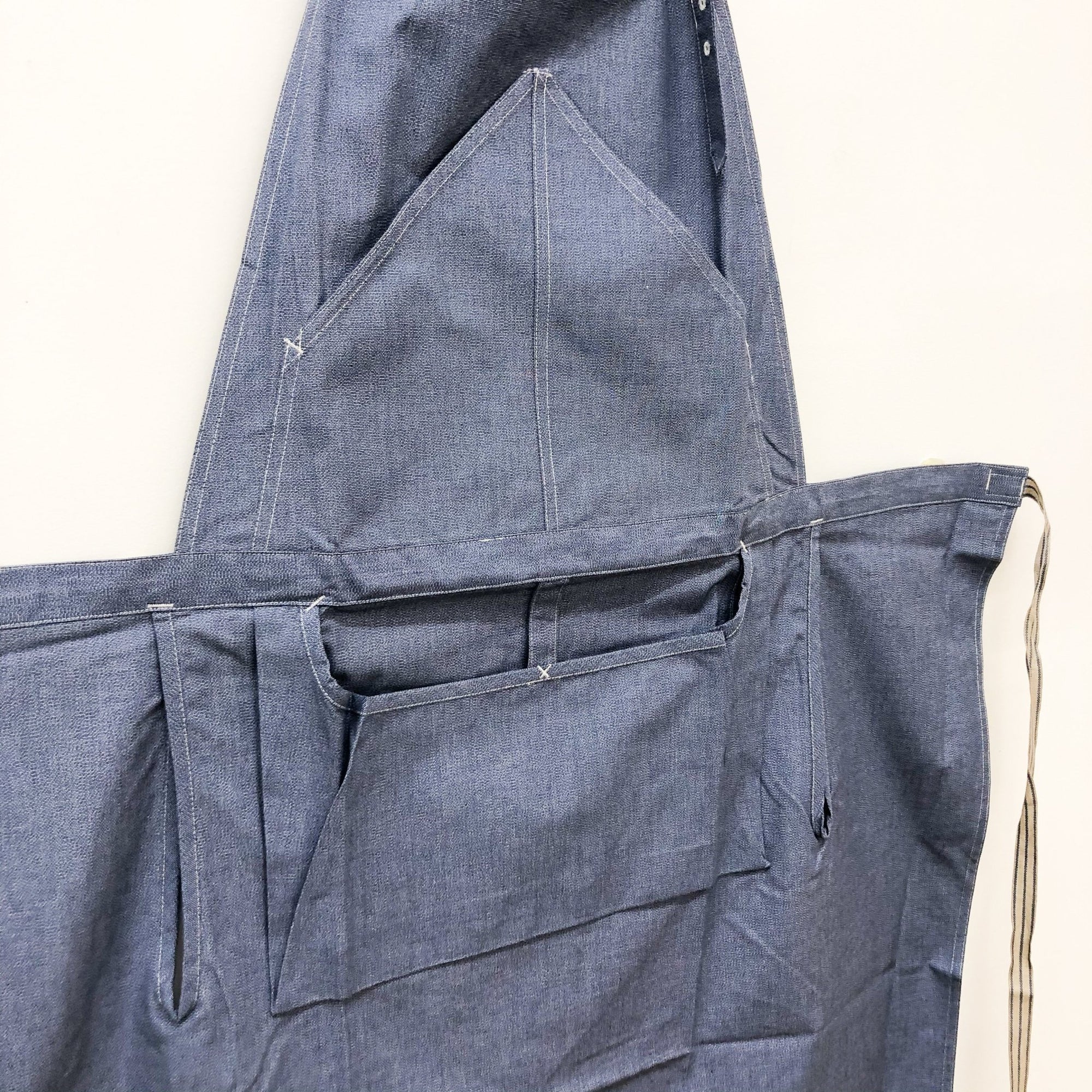 Light Blue Bibbed Apron (Hakui 6909-1) - tortoise general store