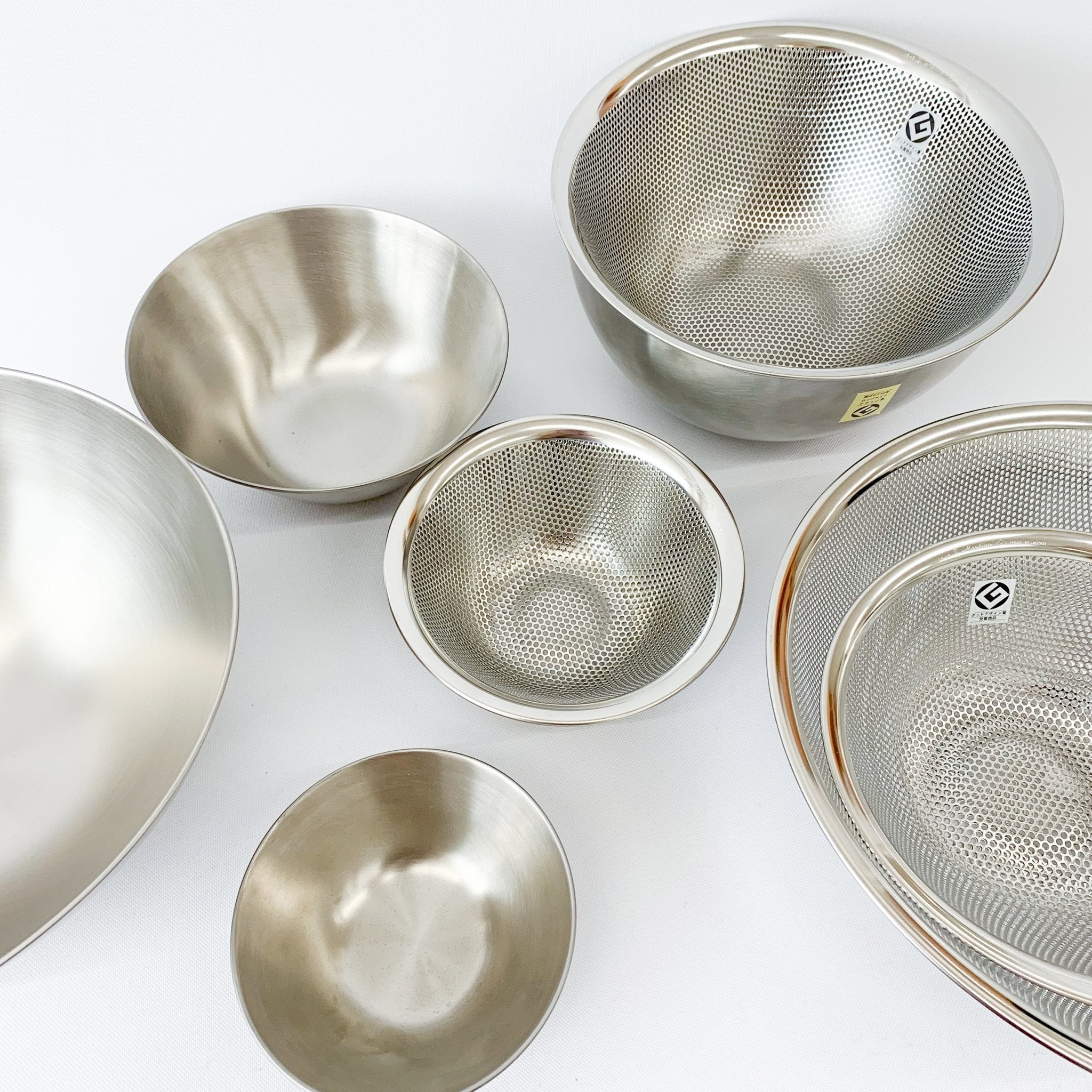 Sori Yanagi Stainless Strainers and Bowls