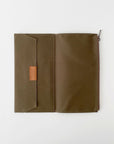 Traveler's Notebook Cotton Zipper Olive Case - tortoise general store